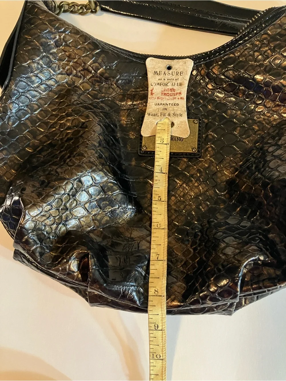Simply Vera Vera Wang Bronze Black Croc Hobo Bag Metallic